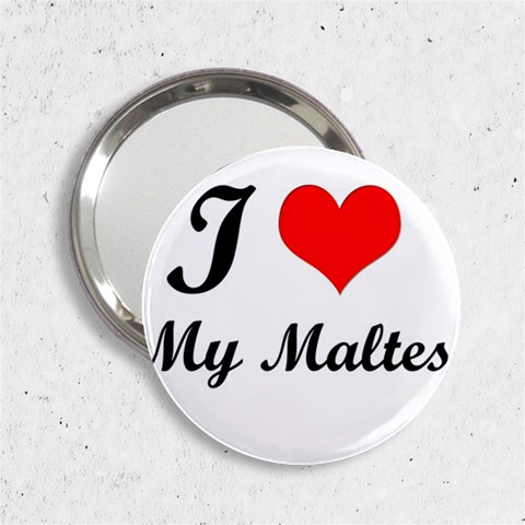 I Love My Maltese 2.25  Handbag Mirror from ArtsNow.com Front