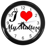 I Love My Maltese Wall Clock (Black)