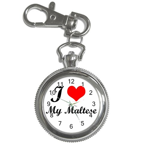 I Love My Maltese Key Chain Watch from ArtsNow.com Front