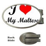 I Love My Maltese Money Clip (Oval)