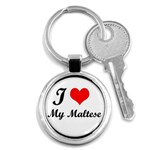 I Love My Maltese Key Chain (Round)