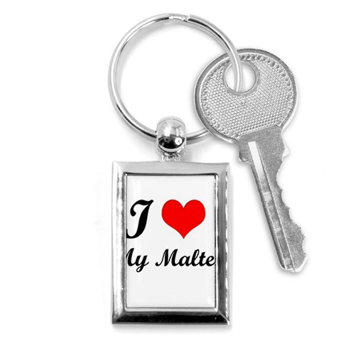 I Love My Maltese Key Chain (Rectangle) from ArtsNow.com Front