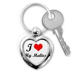 I Love My Maltese Key Chain (Heart)