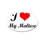 I Love My Maltese Sticker (Oval)