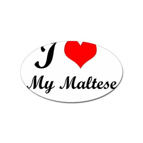 I Love My Maltese Sticker Oval (10 pack) from ArtsNow.com Front