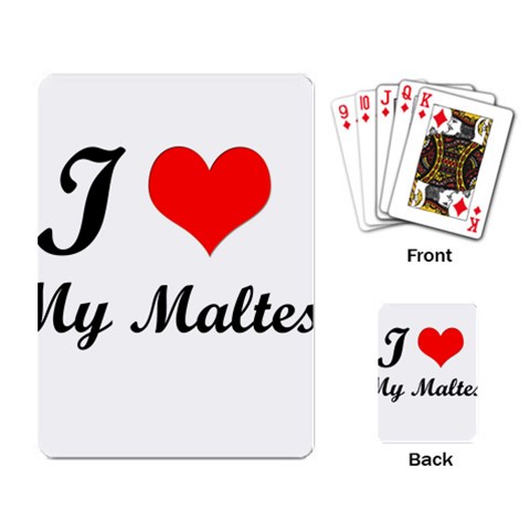 I Love My Maltese Playing Cards Single Design from ArtsNow.com Back