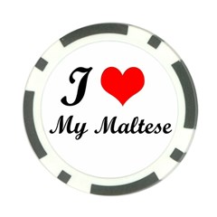 I Love My Maltese Poker Chip Card Guard from ArtsNow.com Front