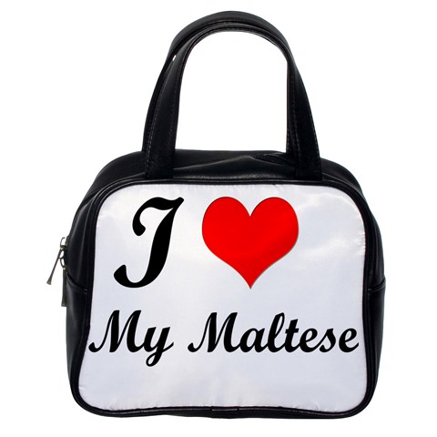 I Love My Maltese Classic Handbag (One Side) from ArtsNow.com Front