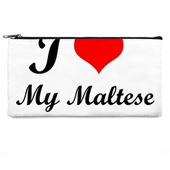 I Love My Maltese Pencil Case from ArtsNow.com Front