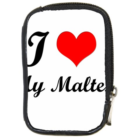 I Love My Maltese Compact Camera Leather Case from ArtsNow.com Front