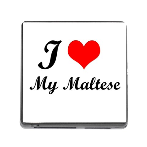 I Love My Maltese Memory Card Reader with Storage (Square) from ArtsNow.com Front