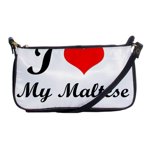 I Love My Maltese Shoulder Clutch Bag from ArtsNow.com Front