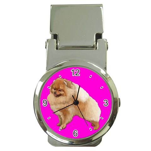 Pomeranian Dog Gifts BP Money Clip Watch from ArtsNow.com Front