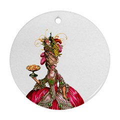Marie Antoinette Peacock n Cupcakes Round Ornament (Two Sides) from ArtsNow.com Front