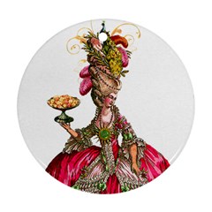 Marie Antoinette Peacock n Cupcakes Round Ornament (Two Sides) from ArtsNow.com Back