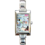 Poodles in Paris Rectangular Italian Charm Watch