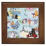 Poodles in Paris Framed Tile