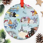 Poodles in Paris Ornament (Round)