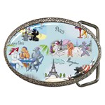 Poodles in Paris Belt Buckle