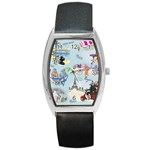 Poodles in Paris Barrel Style Metal Watch