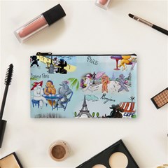 Poodles in Paris Cosmetic Bag (Small) from ArtsNow.com Front