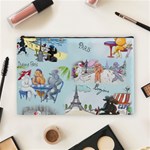 Poodles in Paris Cosmetic Bag (Large)