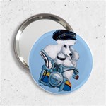 White Poodle Biker Chick 2.25  Handbag Mirror