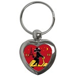 Scooter Blk Poo Square Key Chain (Heart)