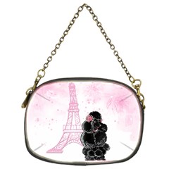Black Poodle Eiffel Tower in Pink Chain Purse (Two Sides) from ArtsNow.com Front