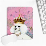 White Poodle Princess Small Mousepad