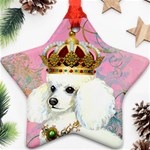 White Poodle Princess Ornament (Star)