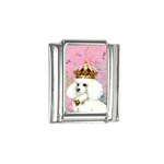 White Poodle Princess Italian Charm (9mm)