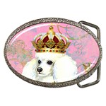 White Poodle Princess Belt Buckle