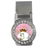 White Poodle Princess Money Clip (CZ)