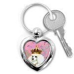 White Poodle Princess Key Chain (Heart)