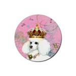 White Poodle Princess Rubber Coaster (Round)