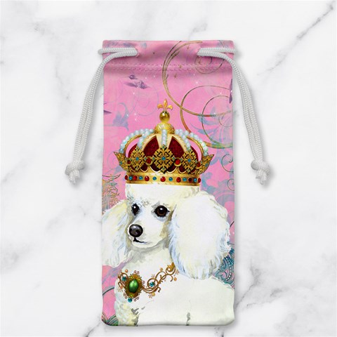 White Poodle Princess Jewelry Bag from ArtsNow.com Front