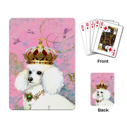 White Poodle Princess Playing Cards Single Design from ArtsNow.com Back