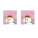 White Poodle Princess Cufflinks (Square)