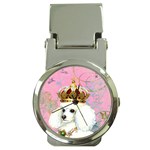 White Poodle Princess Money Clip Watch