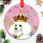 White Poodle Princess Round Ornament (Two Sides)