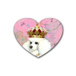 White Poodle Princess Rubber Coaster (Heart)