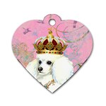 White Poodle Princess Dog Tag Heart (One Side)