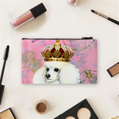White Poodle Princess Cosmetic Bag (Small) from ArtsNow.com Back