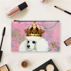 White Poodle Princess Cosmetic Bag (Medium) from ArtsNow.com Front
