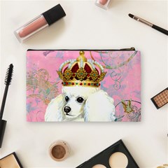 White Poodle Princess Cosmetic Bag (Medium) from ArtsNow.com Back
