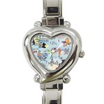 Poodles in Paris Heart Italian Charm Watch