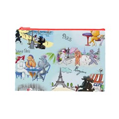 Poodles in Paris Cosmetic Bag (Large) from ArtsNow.com Front