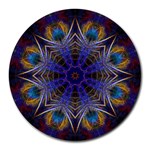 Purple Web Mandala Round Mousepad