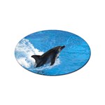 Swimming Dolphin Sticker Oval (10 pack)